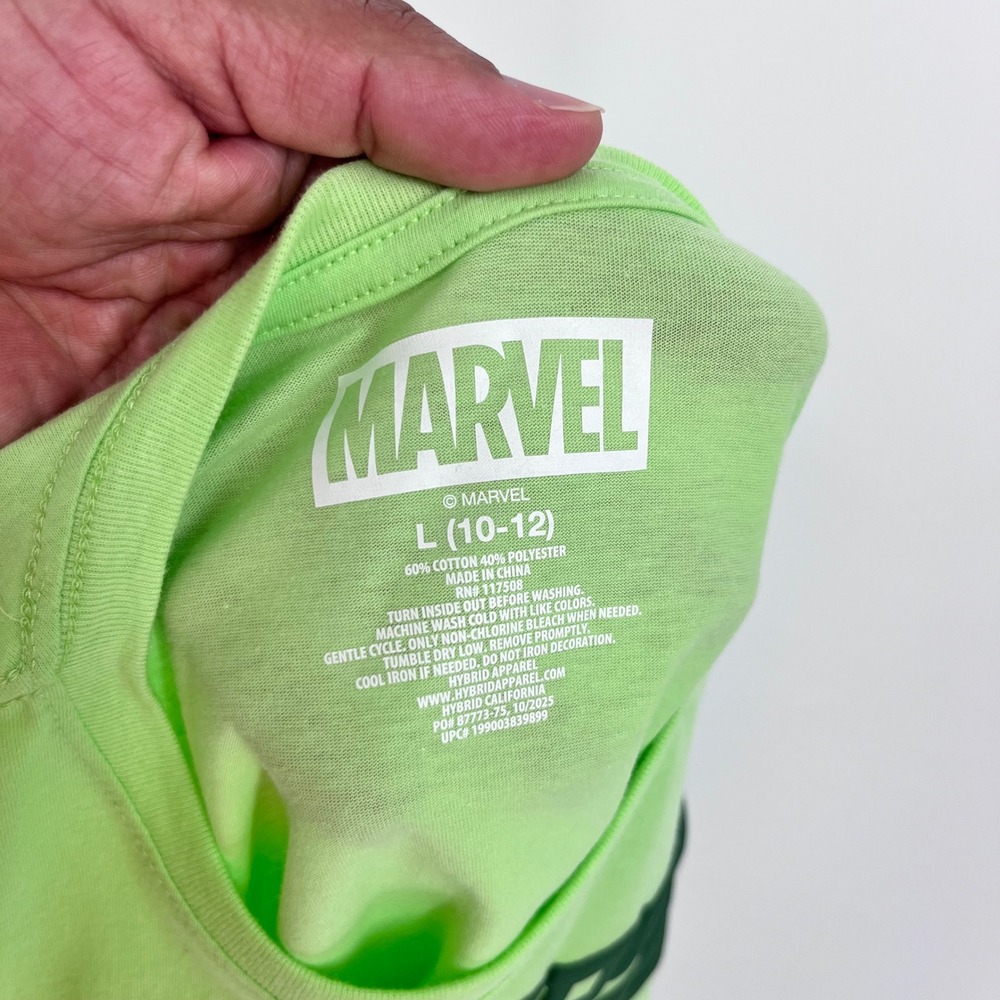 Marvel Graphic Tee Kids L 10-12 Green Hulk Not Today Pinchers St Patricks Day - Picture 3 of 6